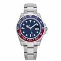 Meteor Crimson GMT 40 – Silver Meteorite Bezel Blue Dial