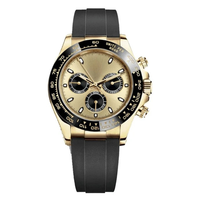 Imperium Noir Panda Chronograph 40 – Gold Rubber Racing