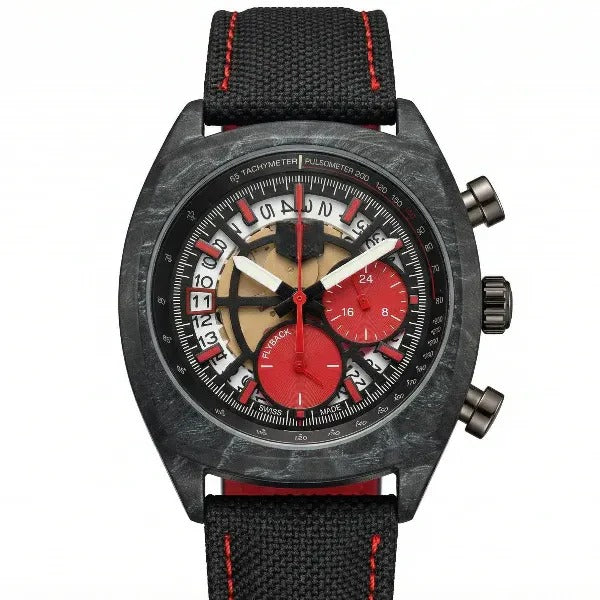 Obsidian Crimson Carbon Chronograph 44 – Racing Red