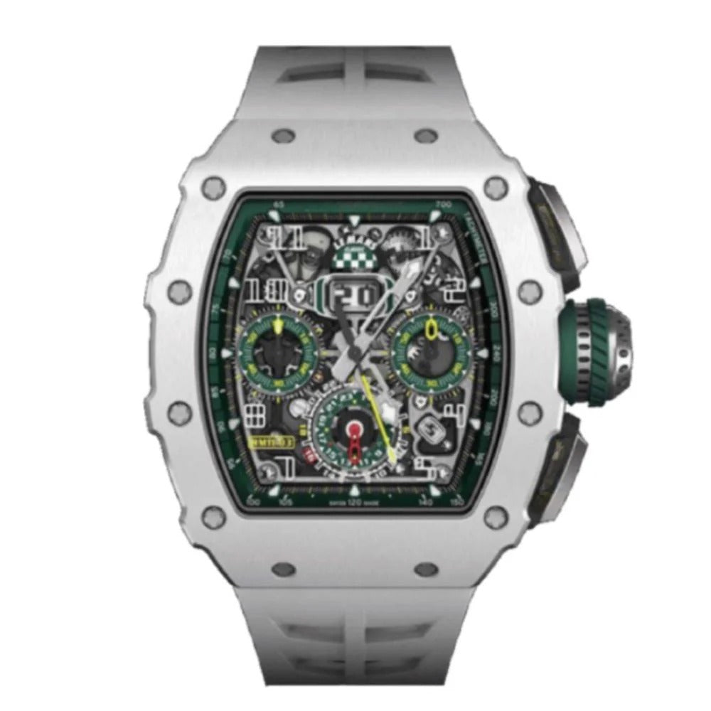 Titan Glacier Skeleton 44 – Emerald Rotor Titanium