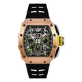 Titan Rose Skeleton 44 – Black Rubber Strap