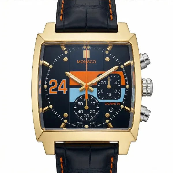 Valther Midnight Monaco Chronograph 42 – Gold Midnight Dial