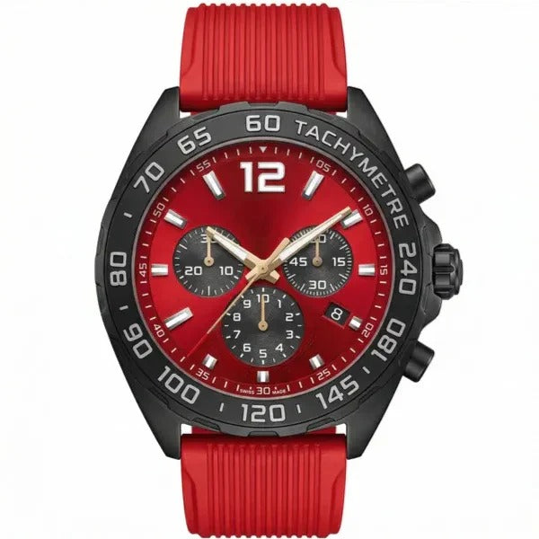 Velocity Crimson Racing Chronograph 42 – Red Rubber