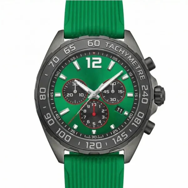 Velocity Emerald Racing Chronograph 42 – Green Rubber