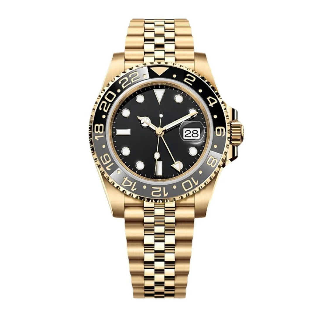 Dual Horizon Noir GMT 40 – Gold Jubilee Ceramic