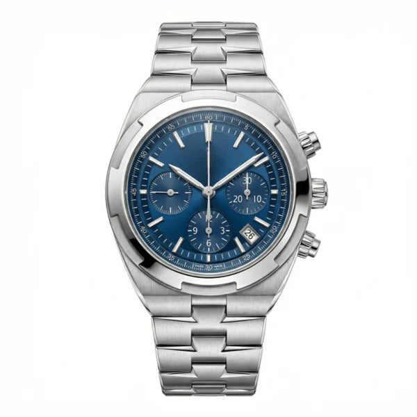Valther Ocean Steel Chronograph 42 – Blue Sunburst