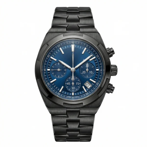 Obsidian Ocean Carbon Chronograph 44 – Blue Skeleton