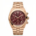Veltrix Bordeaux Rose Chronograph 42 – Burgundy Sunburst