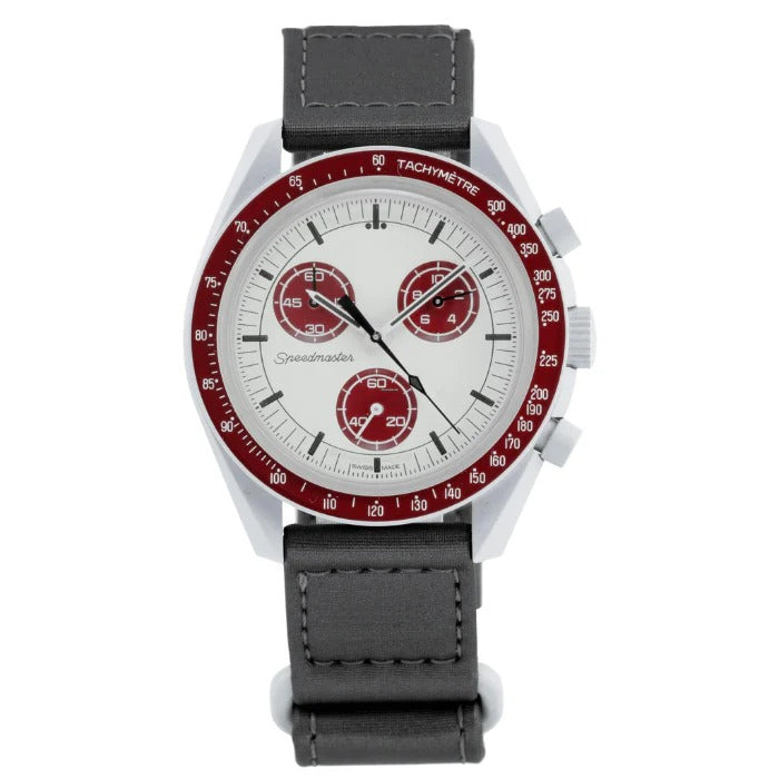 Crimson Eclipse Panda Chronograph 42 – Mars Red Dial